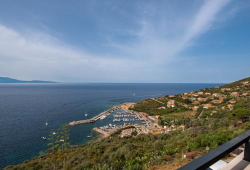 Very beautiful view of the sea and the mountains from the large terrace of...